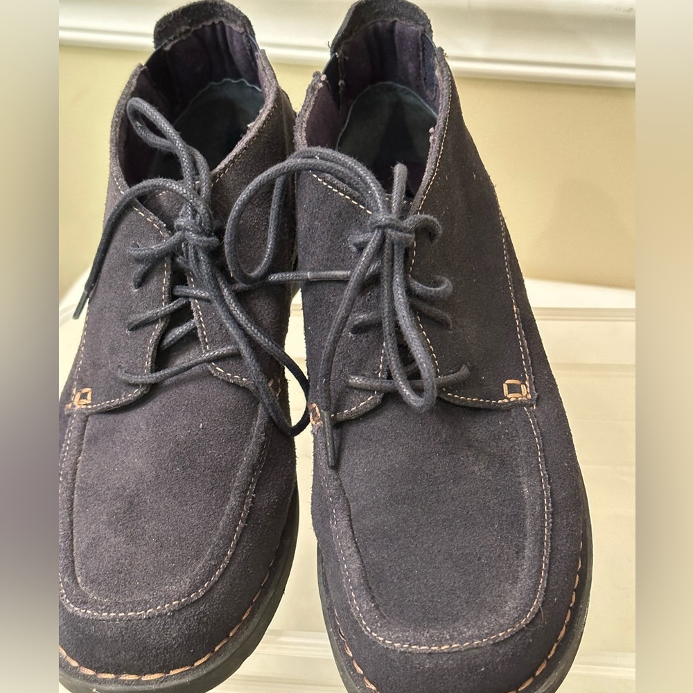 CLARKS vintage blue suede gently worn